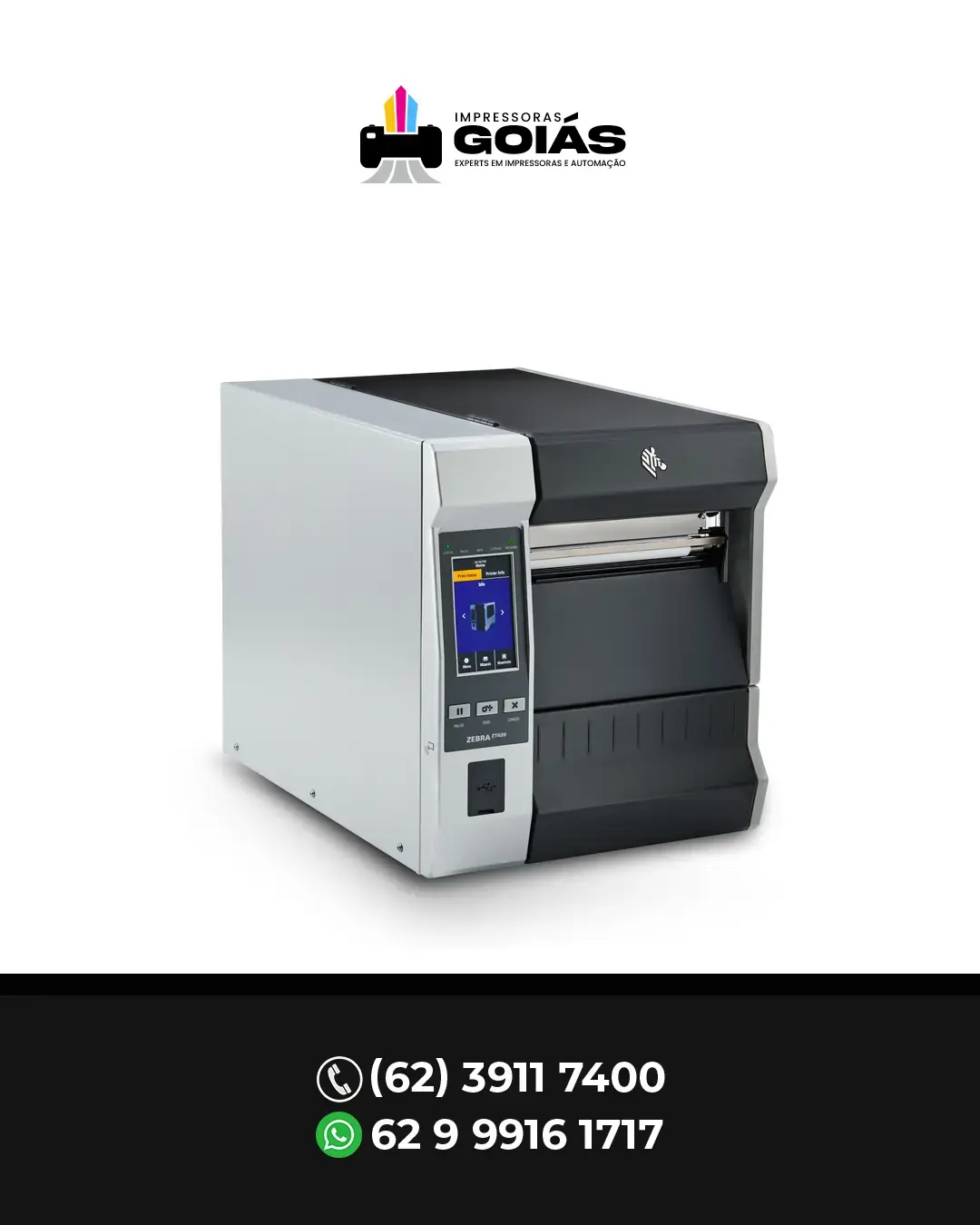 INTERVENÇÃO TÉCNICA EM IMPRESSORA INDUSTRIAL ZT620 RFID ZEBRA BRASIL